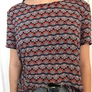 Floral Patterned T-shirt Blouse